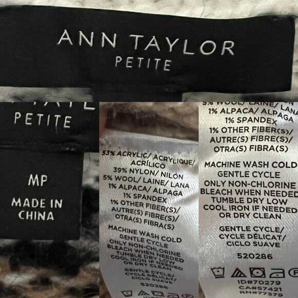 Anne Taylor Cream & Beige Icelandic Fair Isle Sweater Size MP Chunky Coastalchic - Picture 11 of 17